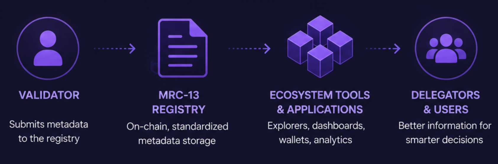 Validator metadata registry linking operator identity with delegation and infrastructure analytics
